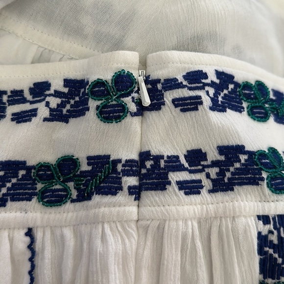 Tory Burch Alexandria Cotton Embroidered Beaded Flowy Summer Skirt - Picture 10 of 11